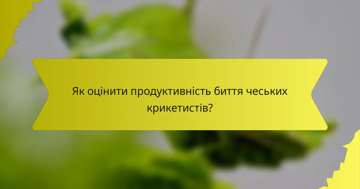 Як оцінити продуктивність биття чеських крикетистів?