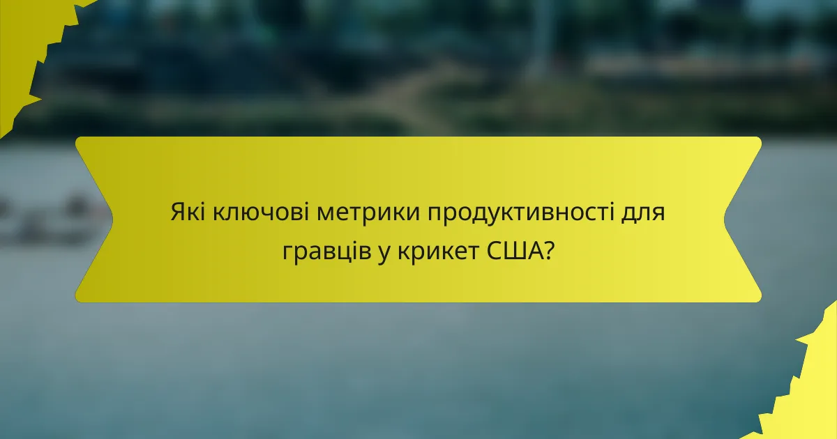 Які ключові метрики продуктивності для гравців у крикет США?